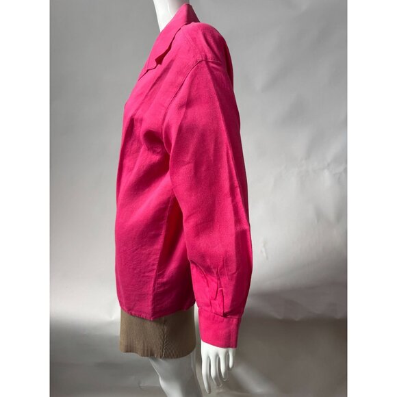 Vintage Accento By Marzotto Pink Button-Up Womens Blouse Made In Italy Long Slee - Picture 8 of 16